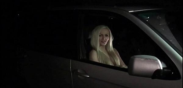 trendsHot blonde girl going to a public sex dogging gang bang orgy